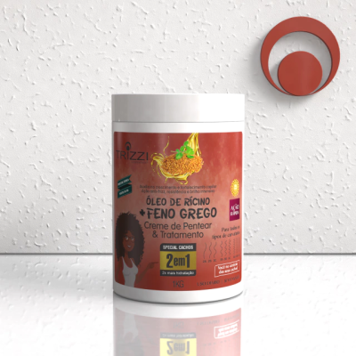 Creme de Pentear e Tratamento 2 em 1 Óleo de Ricino + Feno Grego 1Kg Trizzi