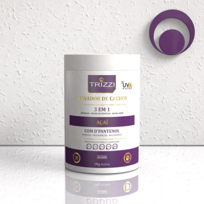 Ativador de Cachos 3 em 1 Açai + D' Pantenol + Karite 1Kg Trizzi